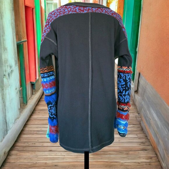 FREE PEOPLE ( XS ) OVERSIZED Relaxed Fit Waffle Knit Fur Sleeves - Picture 6 of 9